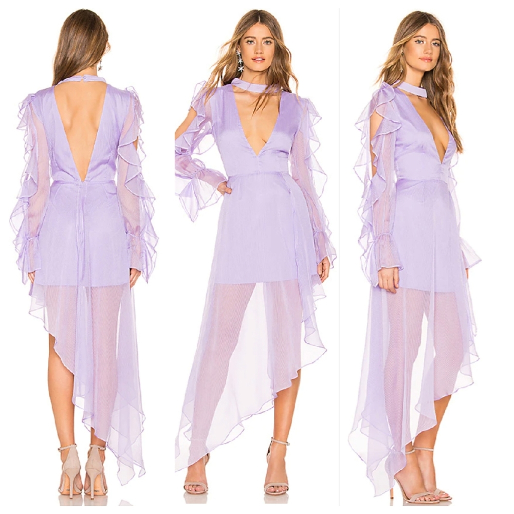 NWT ATOIR x REVOLVE Not Too Late Lilac Purple Asymmetrical Dress Size Medium